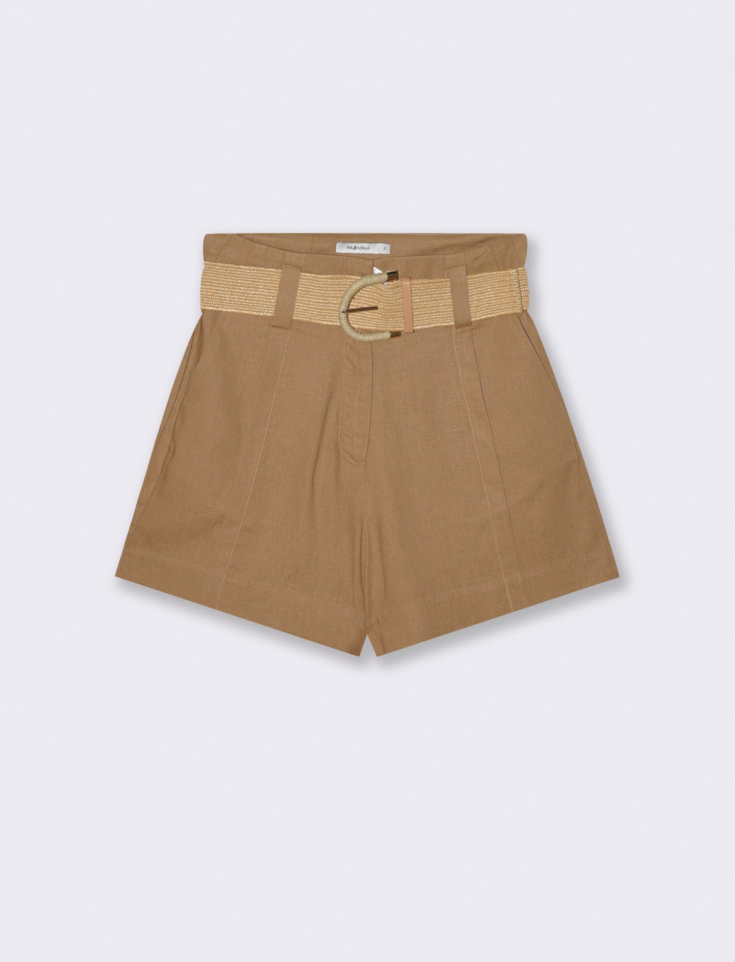 Shorts with waist belt - BROWN