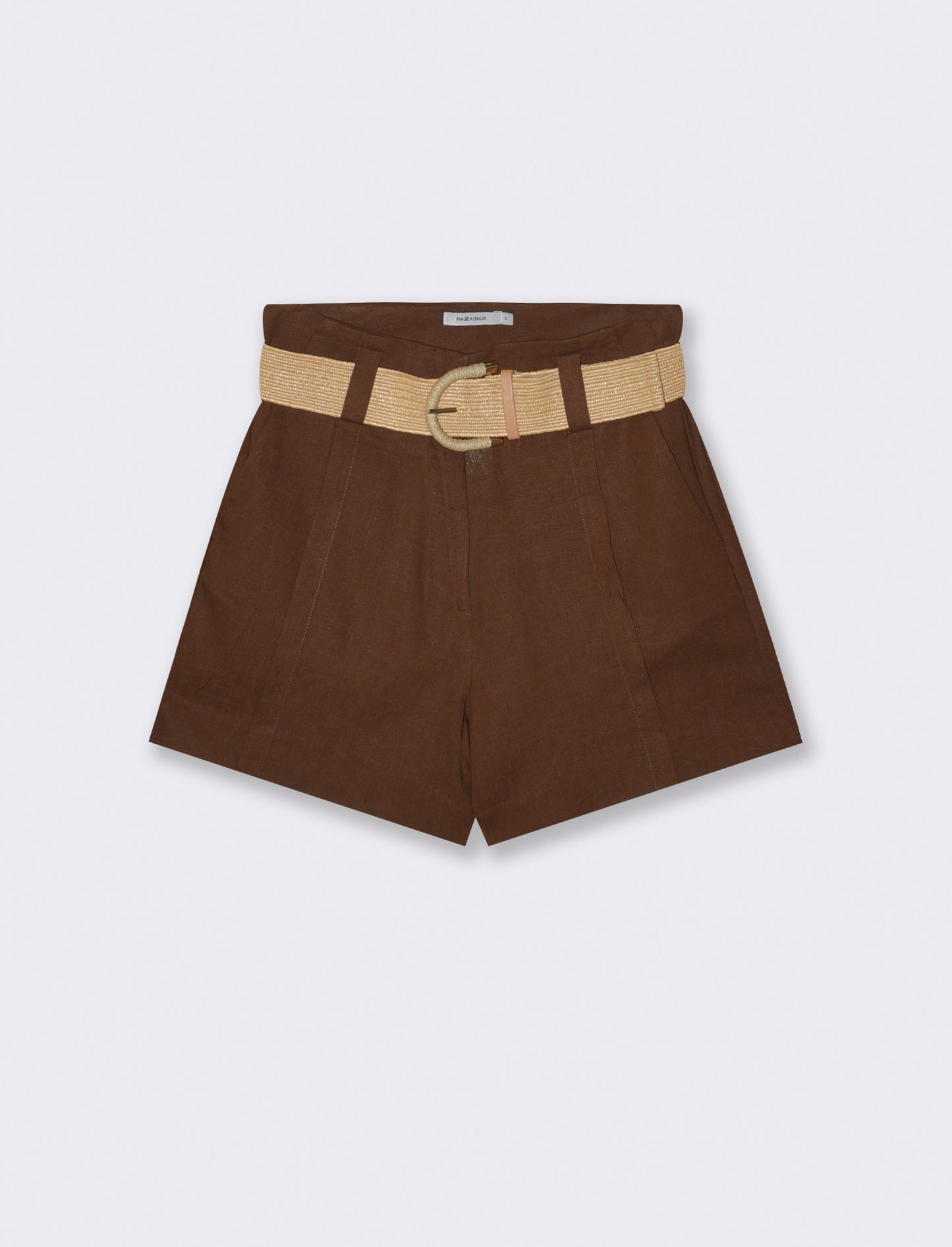 Shorts with waist belt - Brown