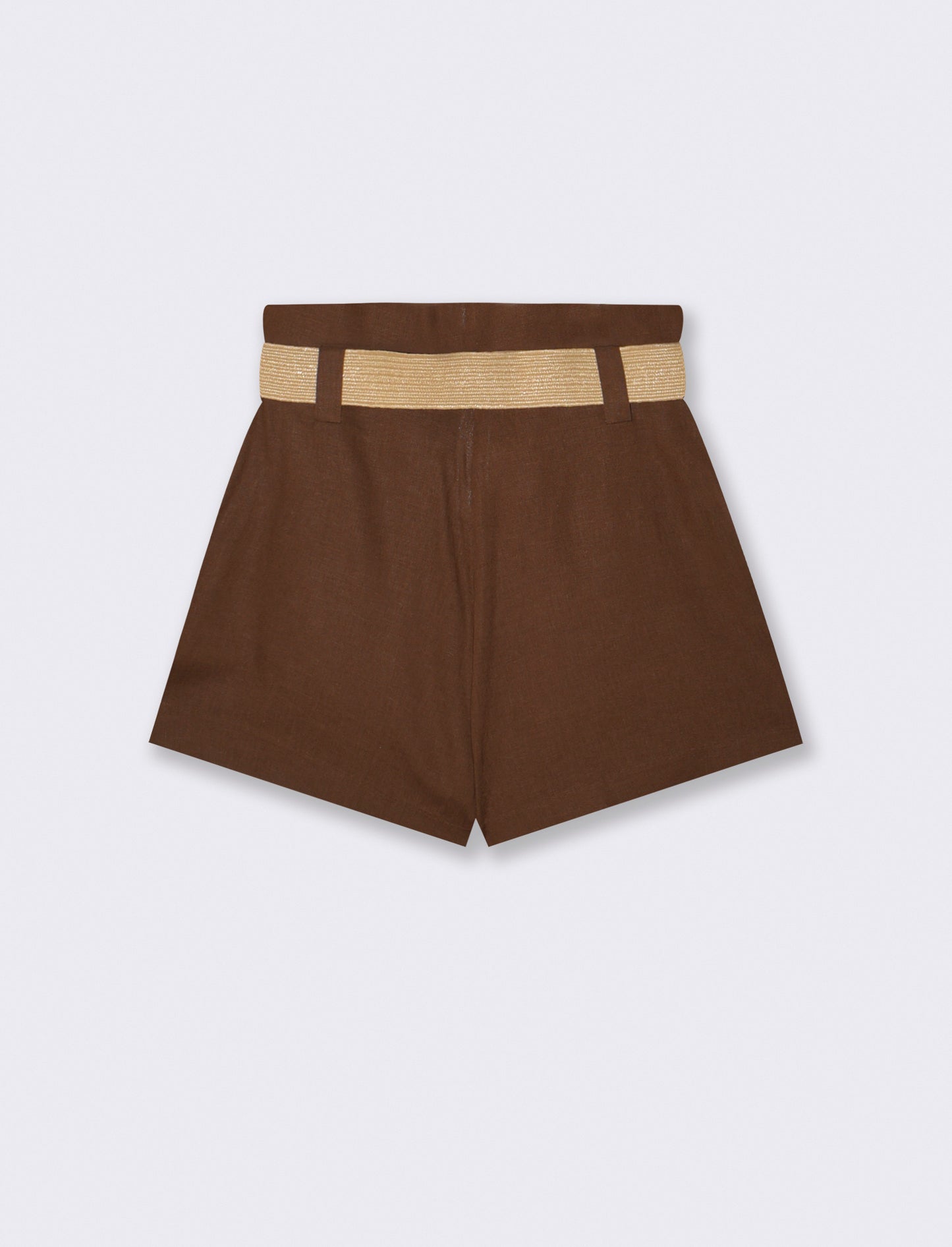 Shorts with waist belt - Brown