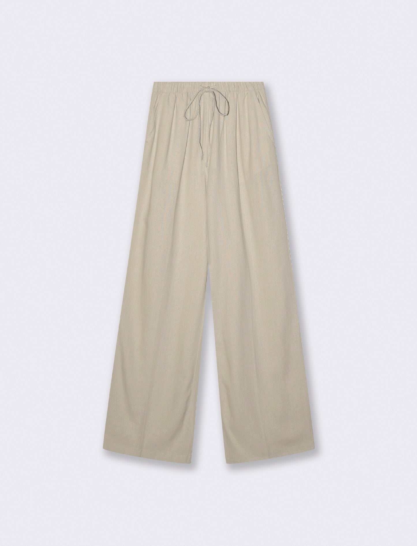 Pantaloni Elasticizzati con Coulisse e Tasche - Sabbia