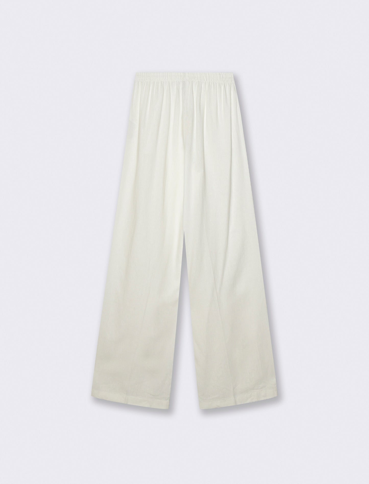 Stretch Pants with Drawstring and Pockets - White