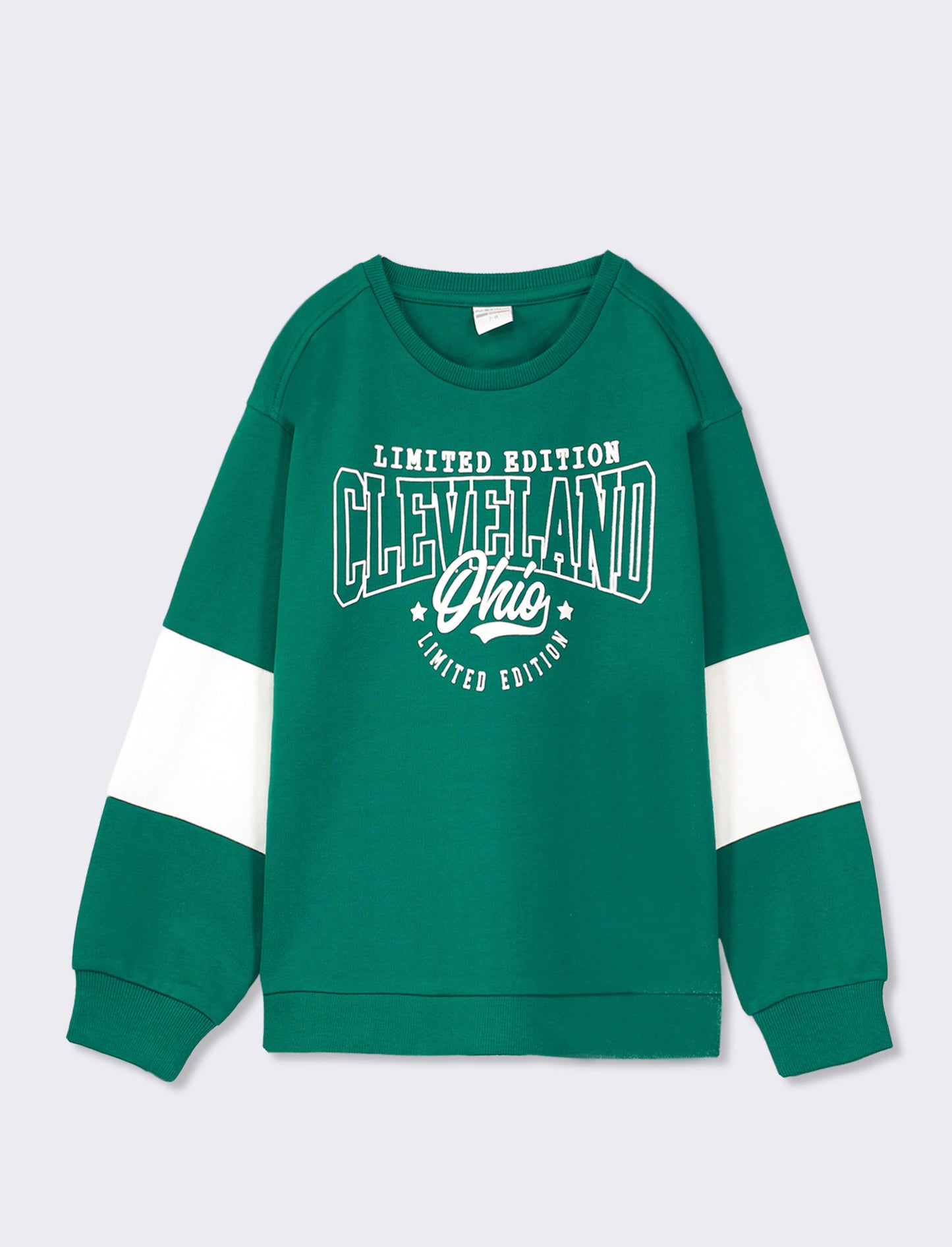 Felpa garzata stile college - Verde