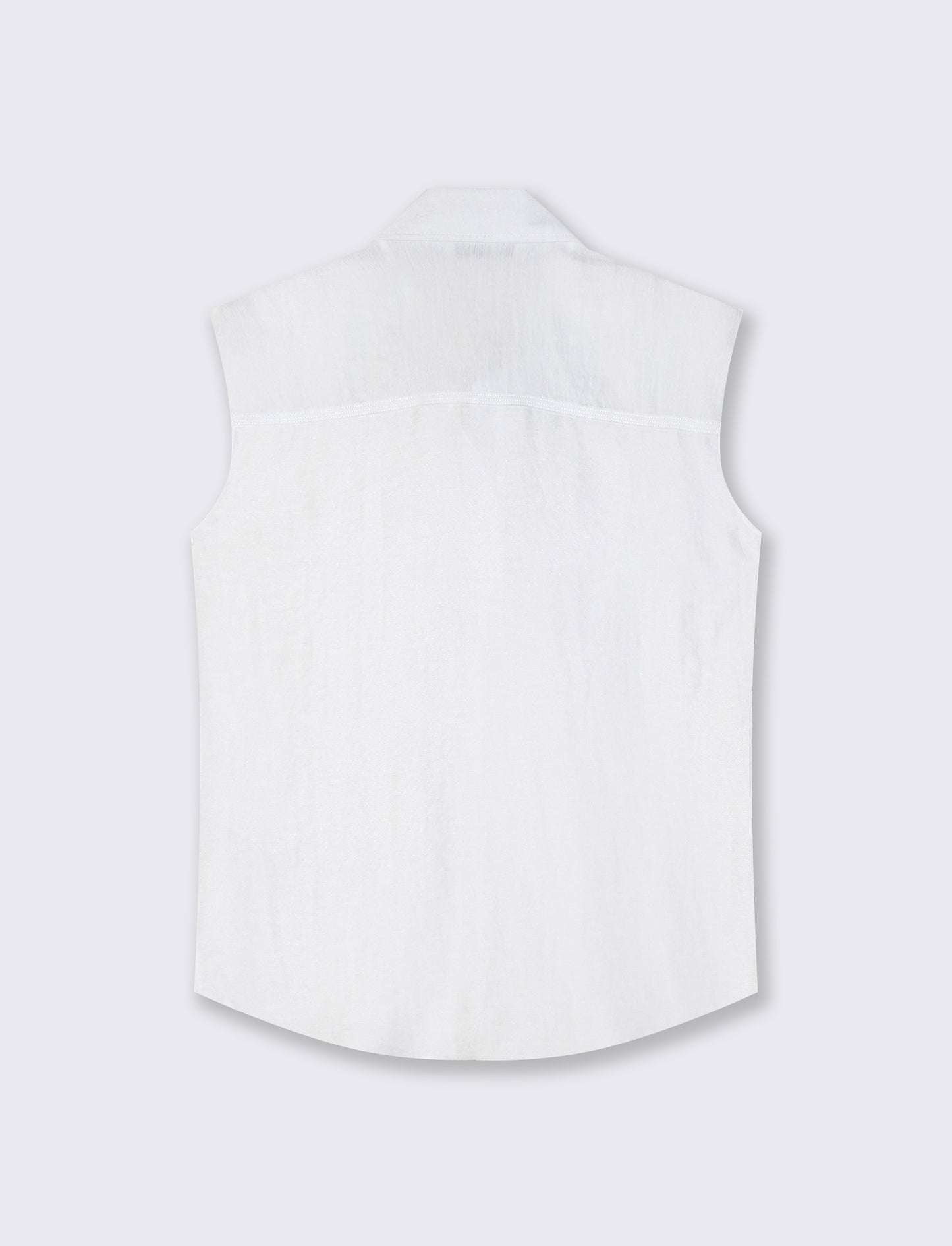 Camicia Giromanica con Tasche a Toppa - Bianco