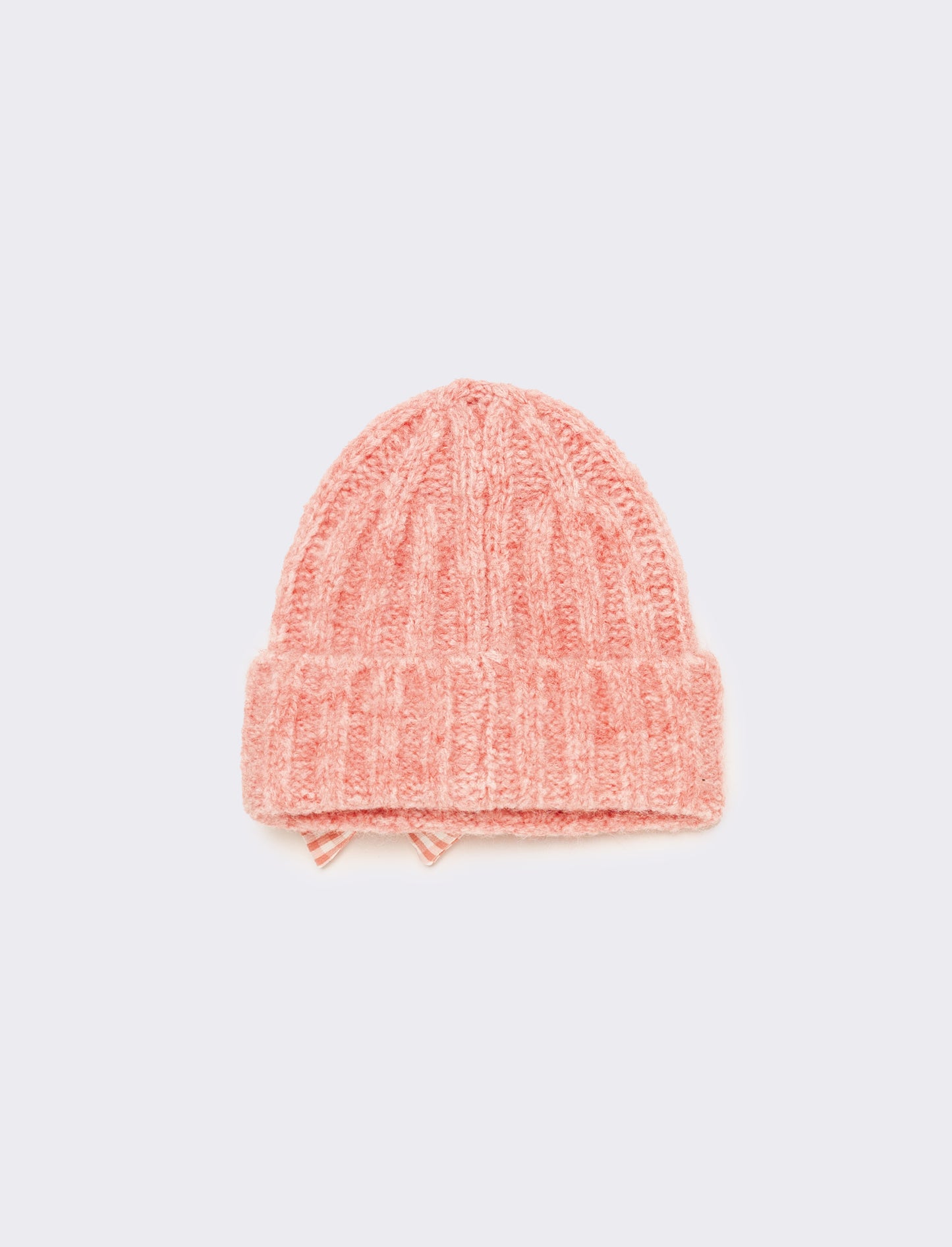 Set cappello e sciarpa con fiocco vichy - Rosa