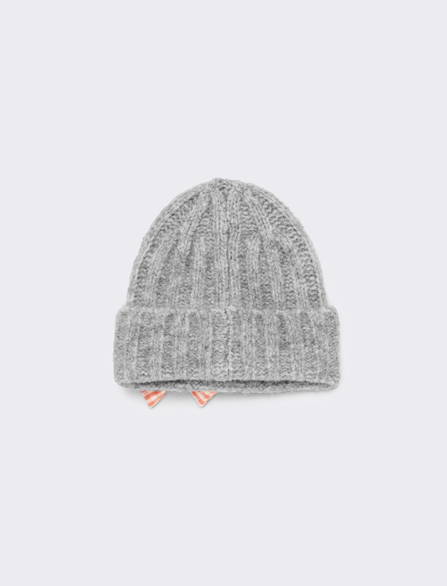 Set cappello e sciarpa con fiocco vichy - Grigio