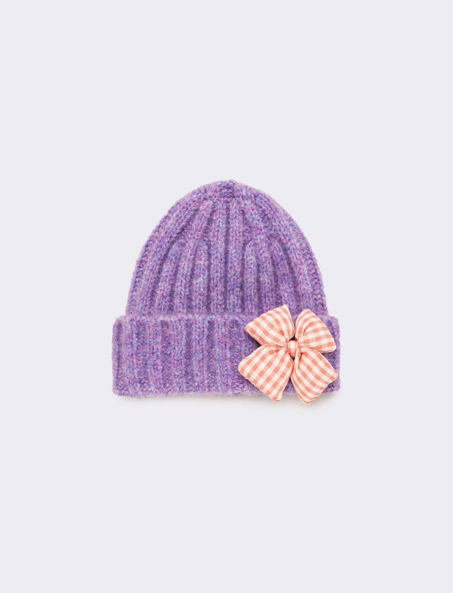 Set cappello e sciarpa con fiocco vichy - Lilla