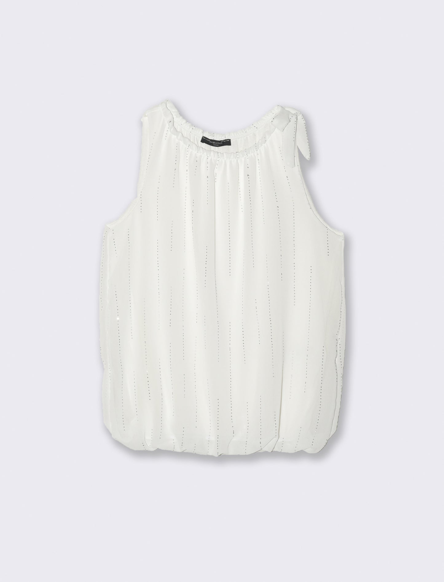 Top in fantasia con tessuto leggero - Bianco