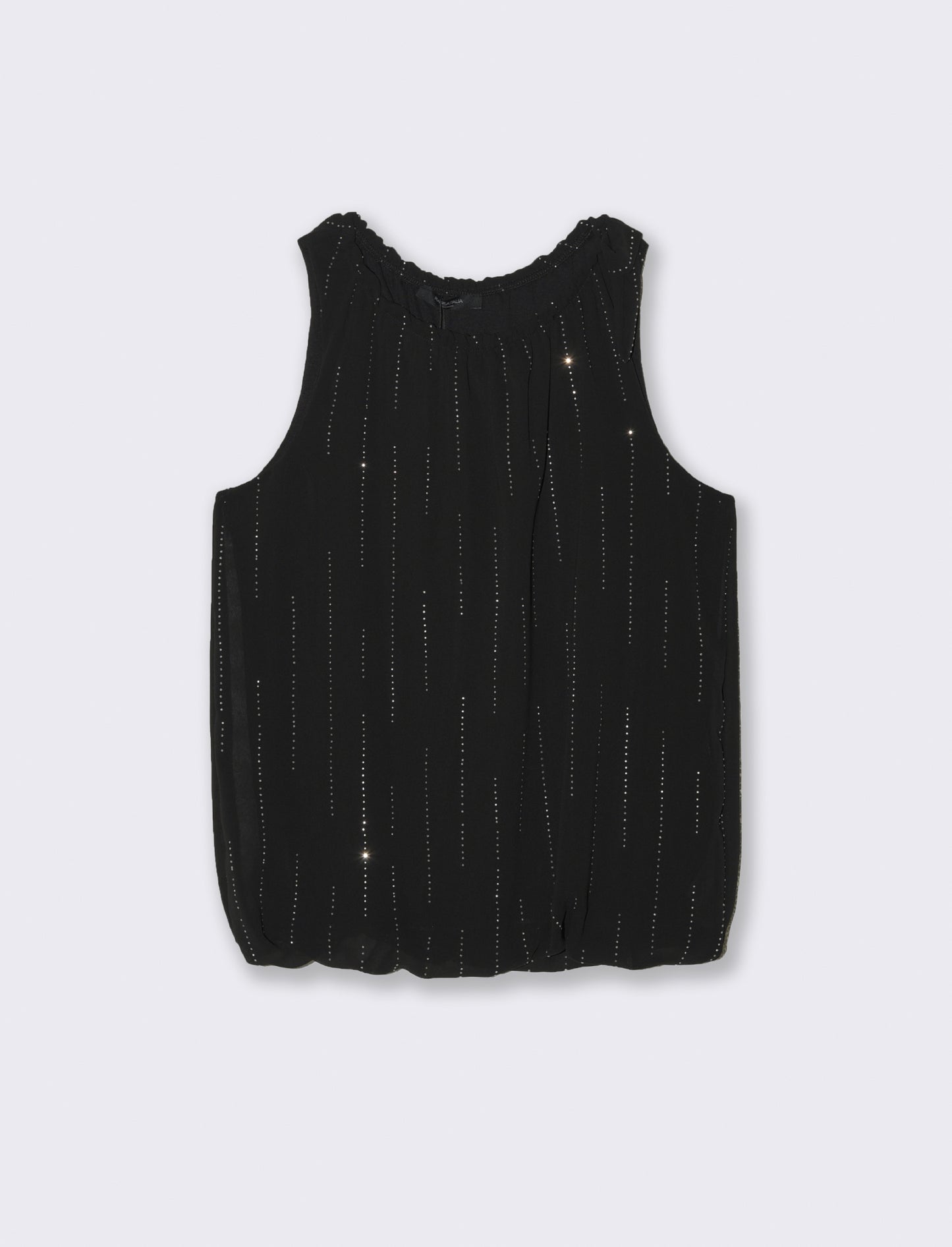 Top in fantasia con tessuto leggero - Nero