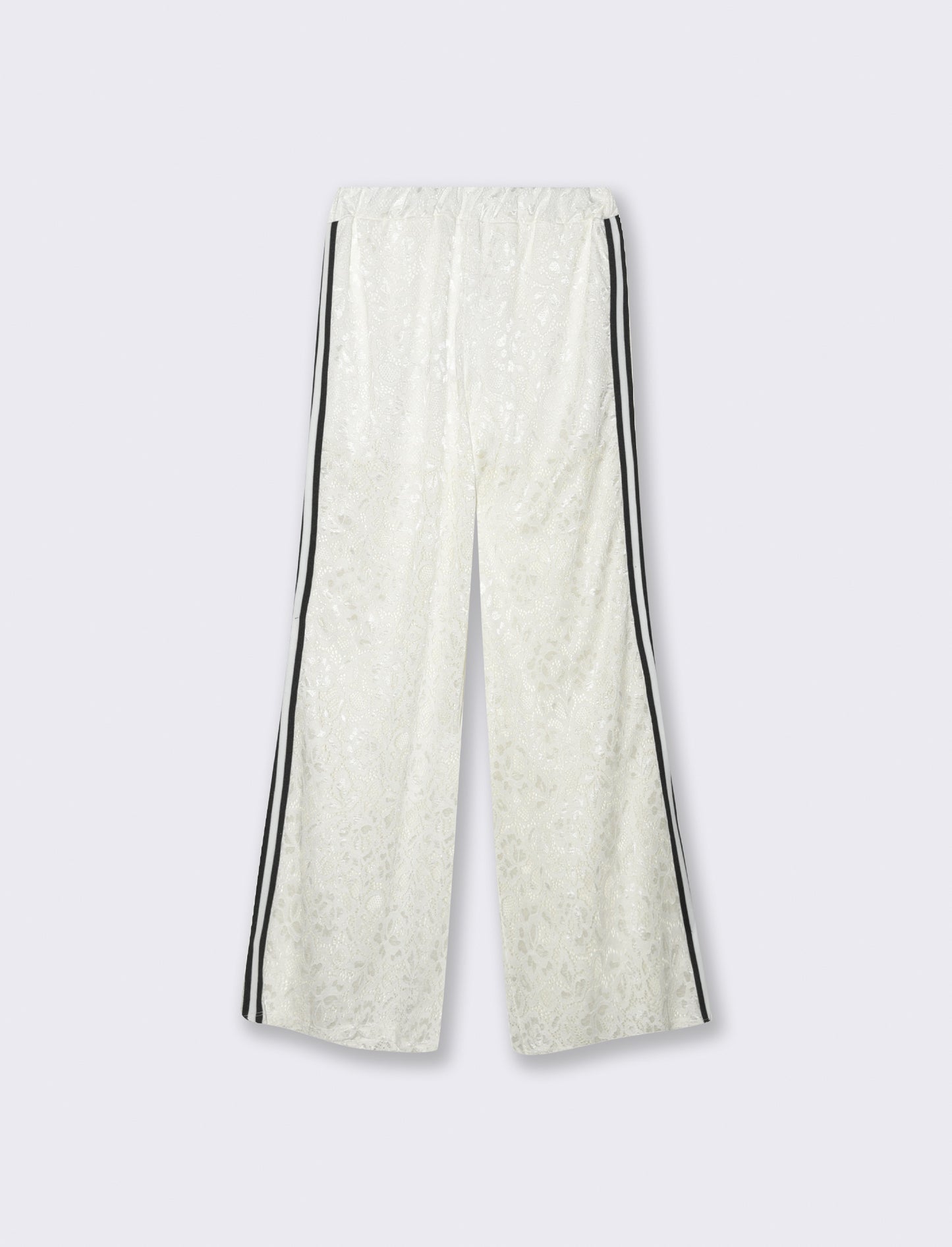 Pantalone in pizzo con bande laterali - Bianco