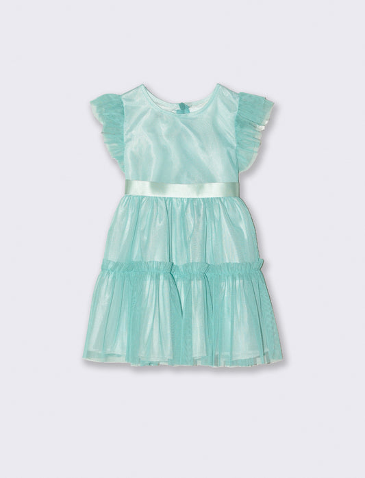 Abito elegante da bambina. - Verde