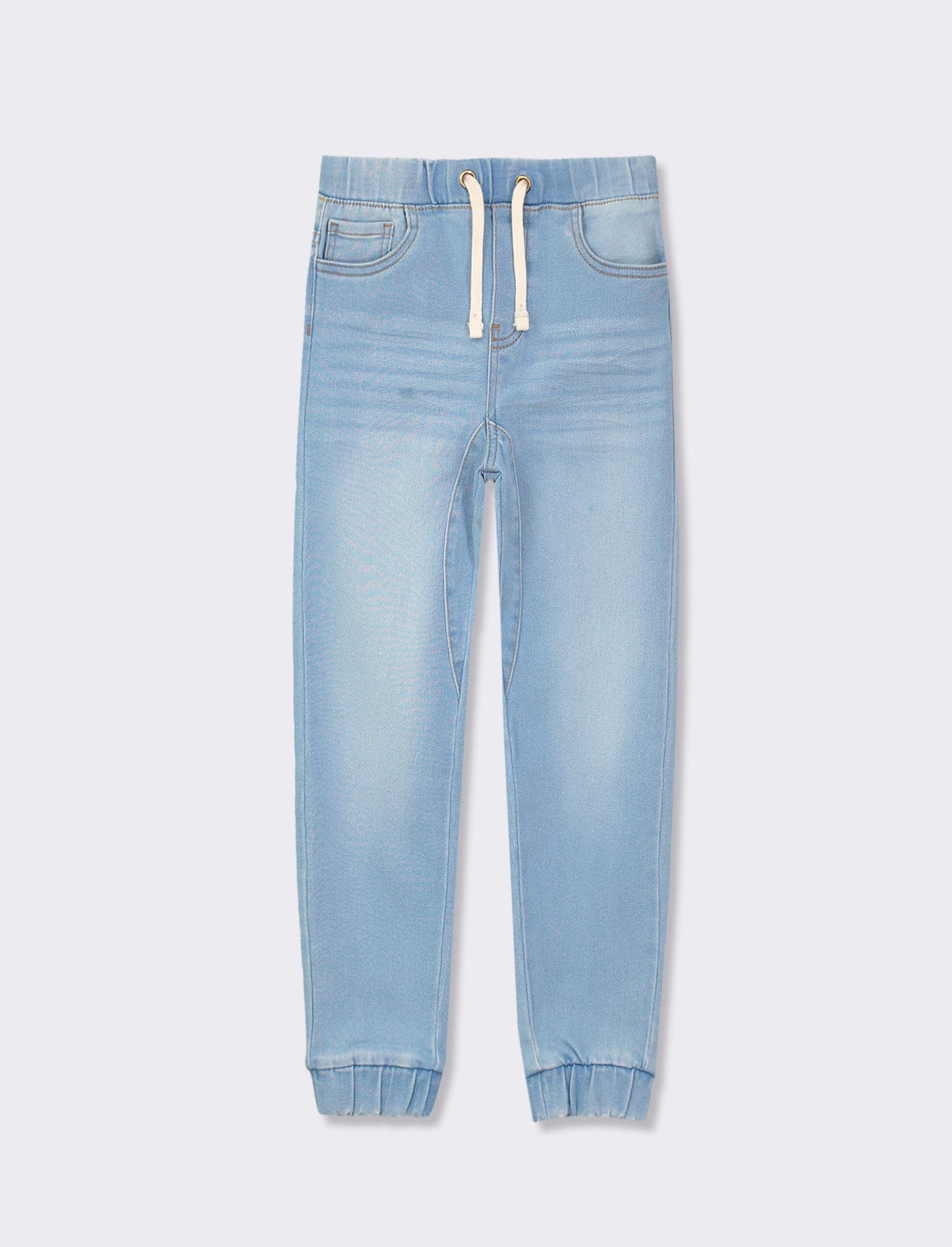 Jogger in denim con lacci da bambino - Denim chiaro