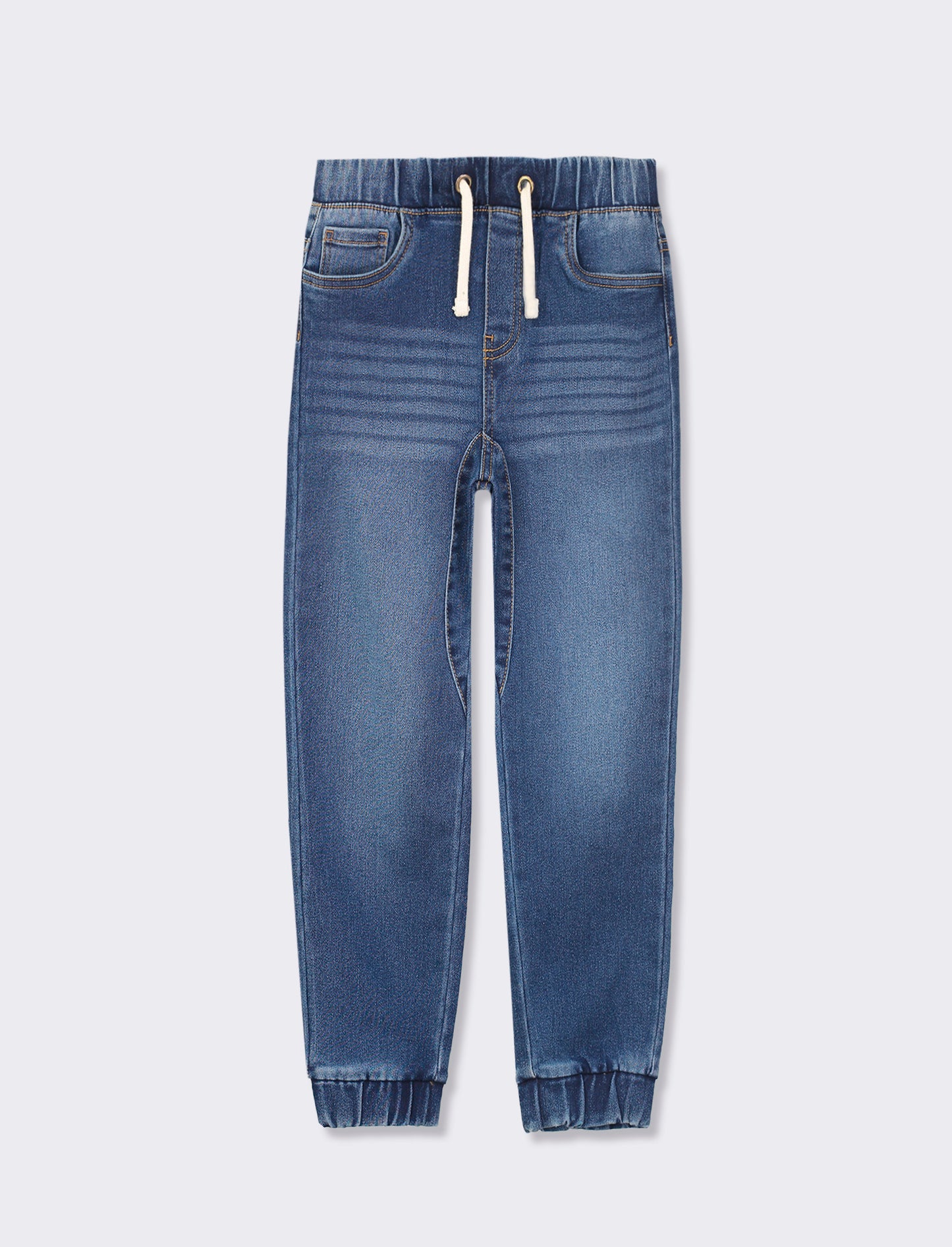 Jogger in denim con lacci da bambino - Denim