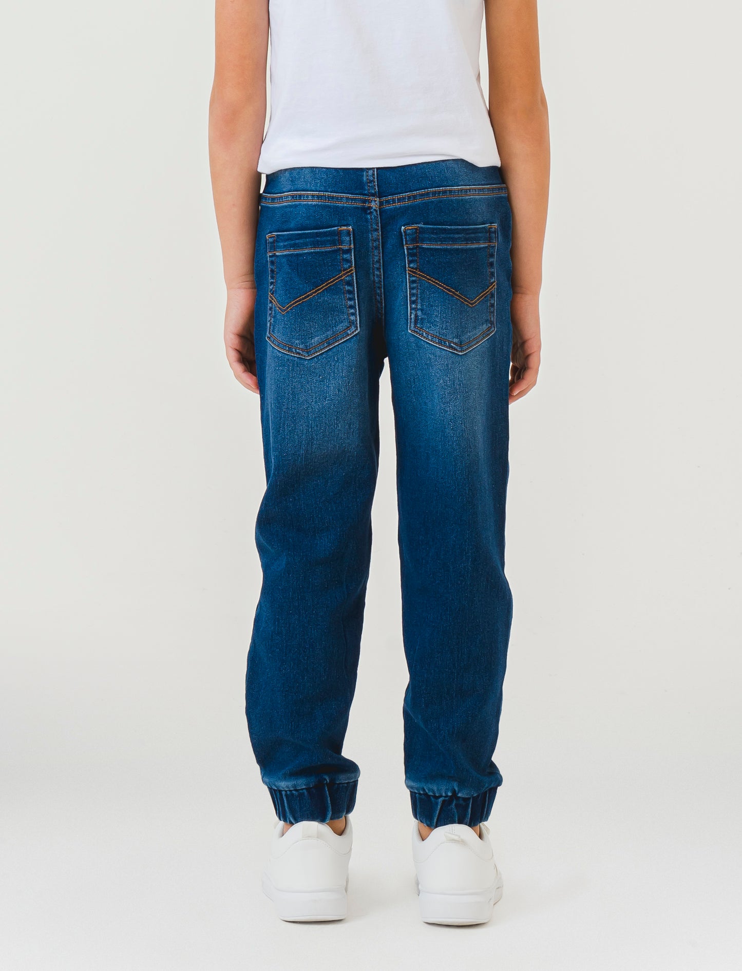 Jogger in denim con lacci da bambino - Denim