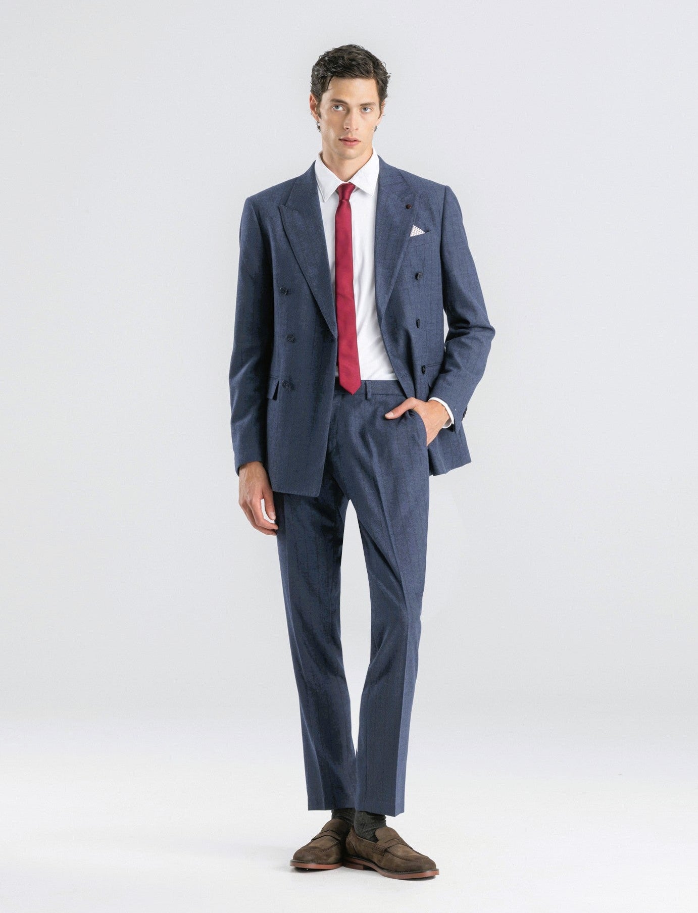 PANTALONI A RIGHE DA COMPLETO FORMAL FIT - Blu