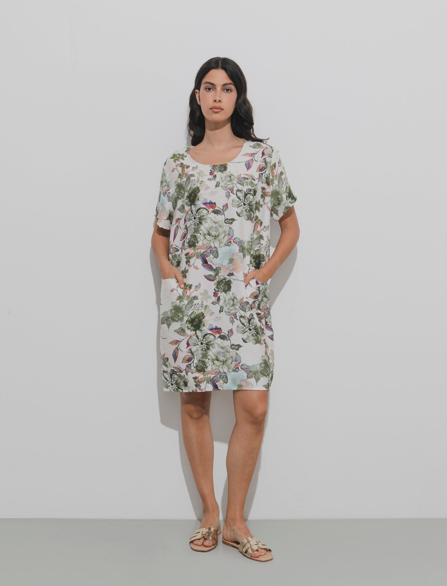 Vestito in cotone stampato - Verde