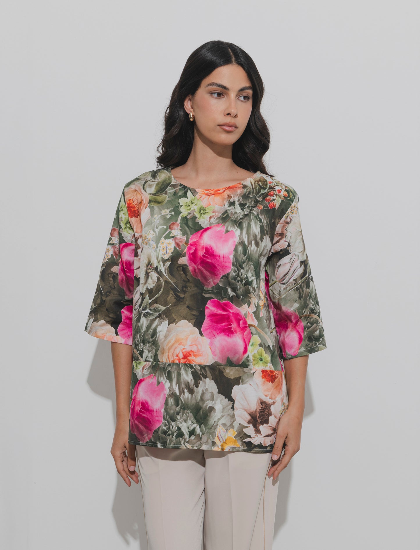 Tshirt stampata in cotone - Verde