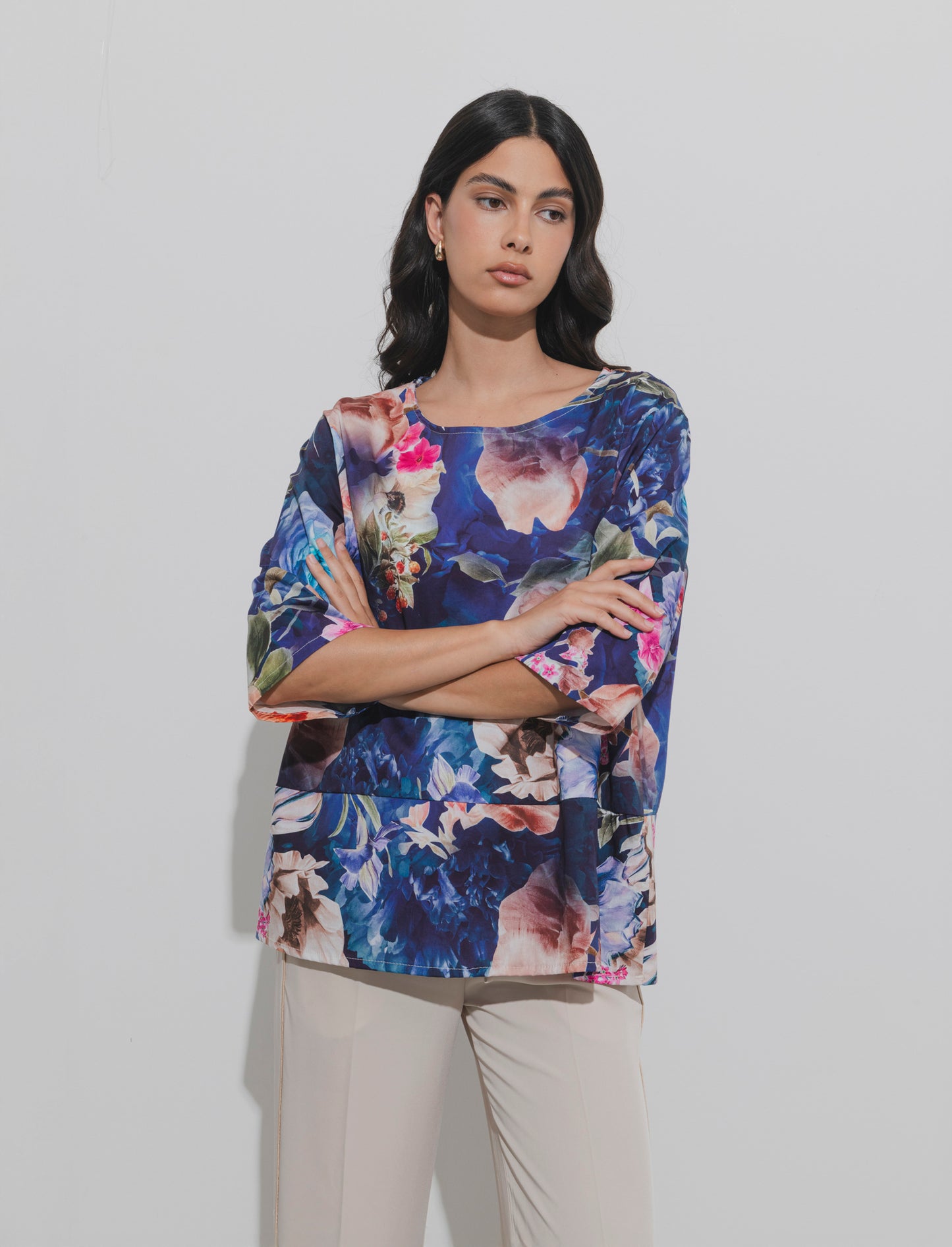 Tshirt stampata in cotone - Blu