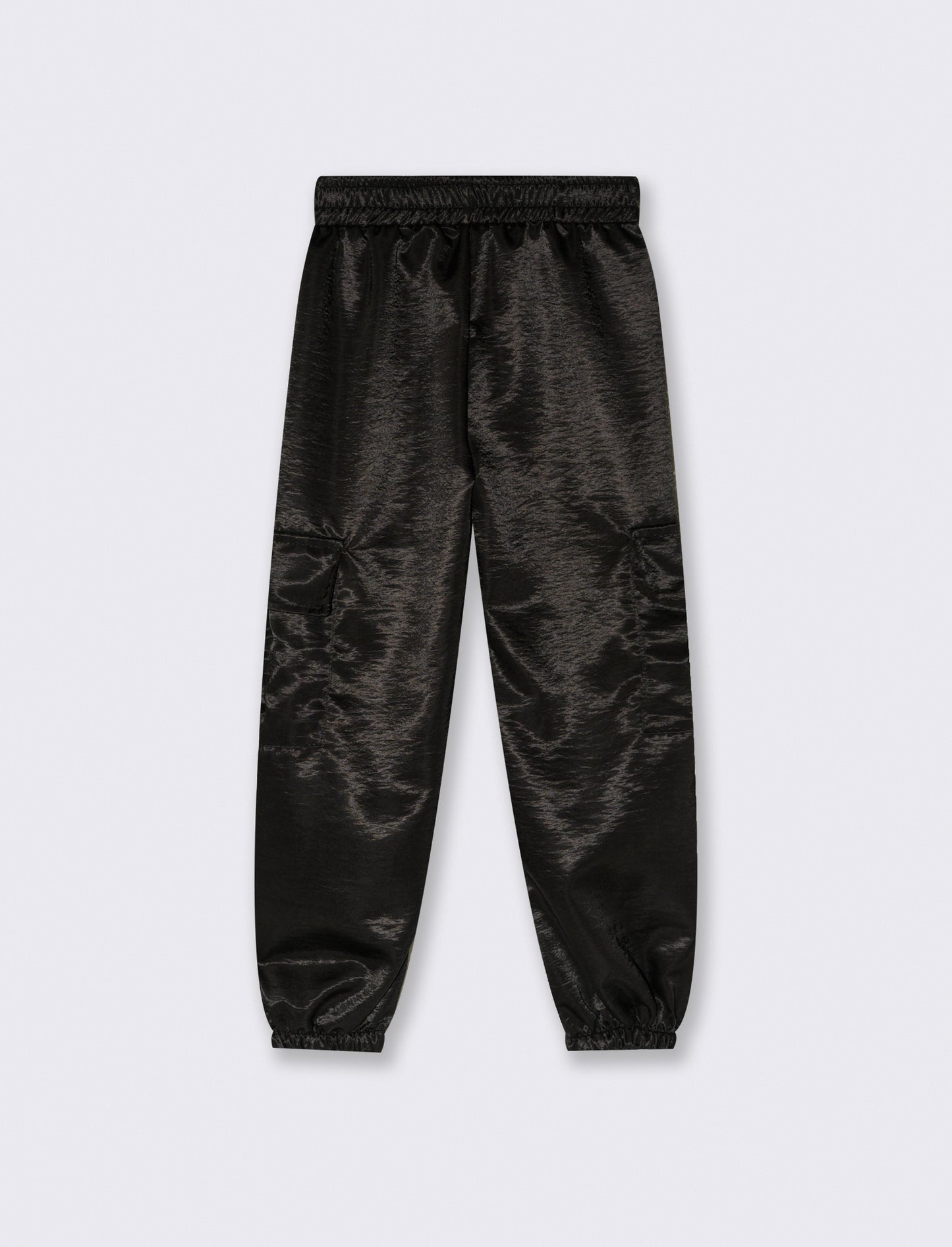 Pantaloni in tessuto lucido. - Nero
