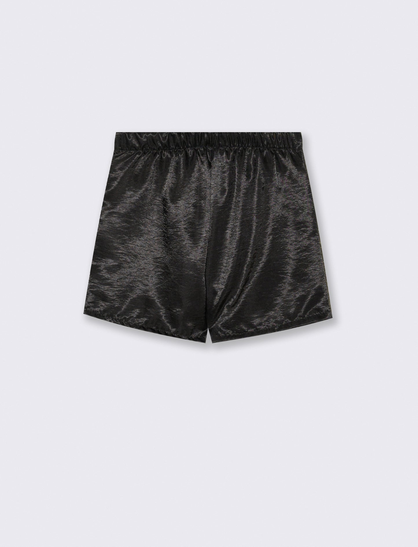 Short elegante in tessuto lucido da bambina. - Nero