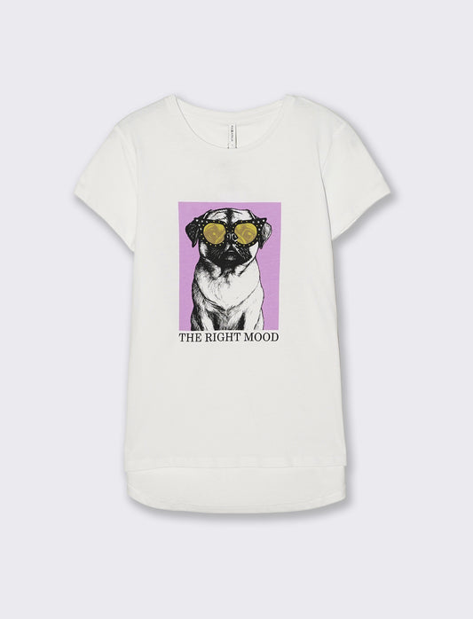 T-Shirt Manica Corta con Stampa Petto - var 1