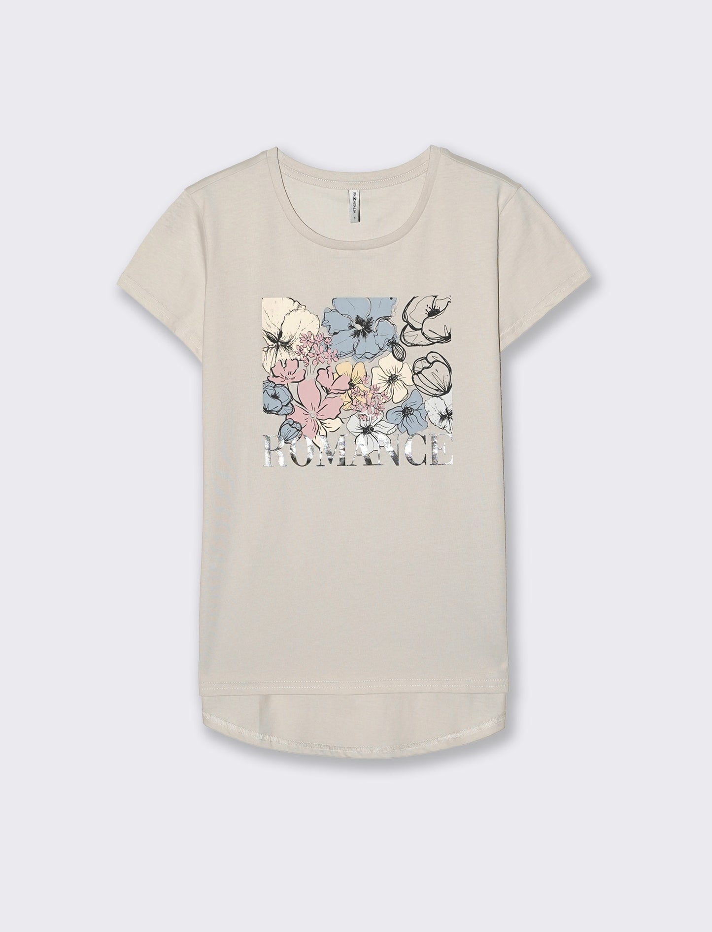 T-Shirt Manica Corta con Stampa - Sabbia
