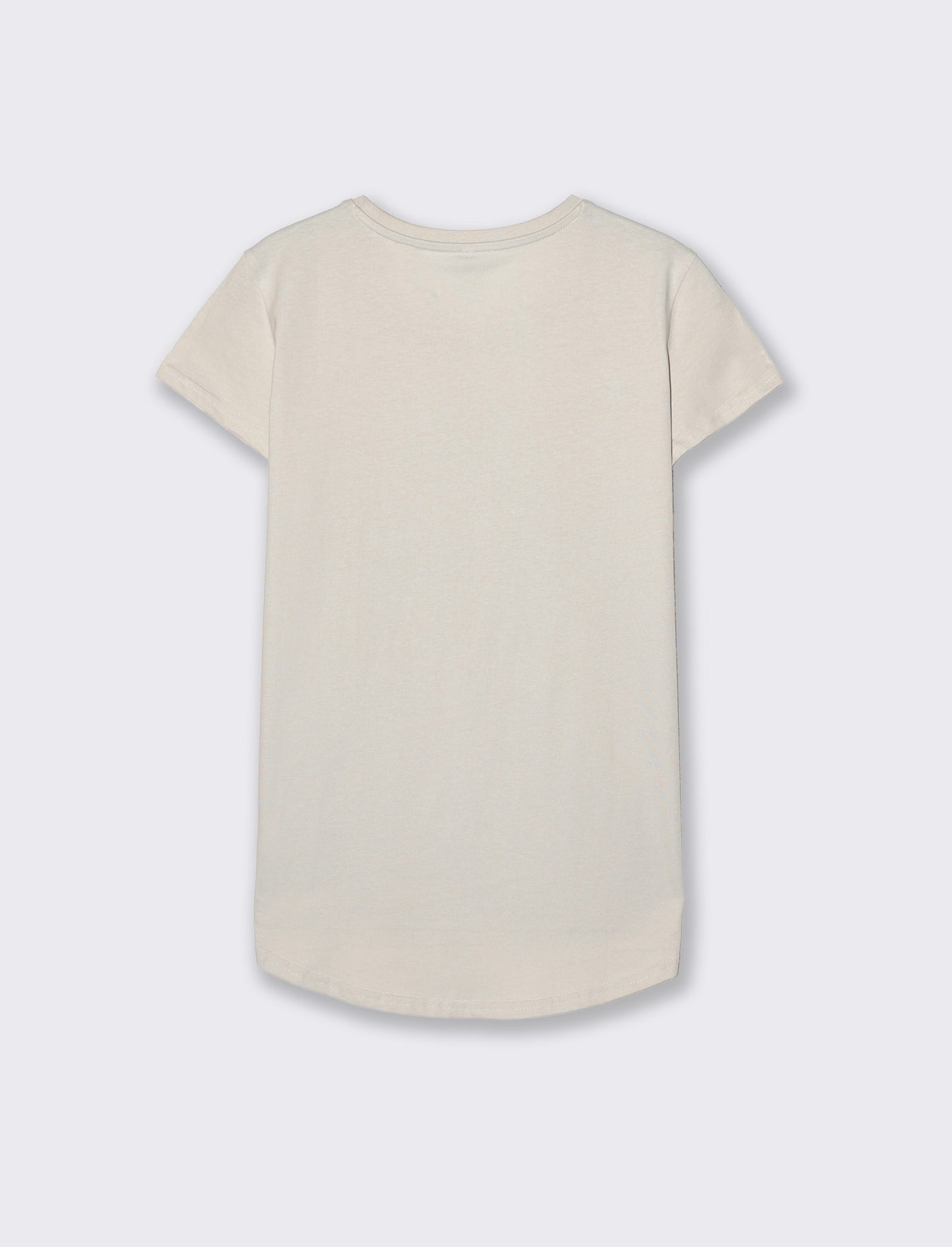 T-Shirt Manica Corta con Stampa - Sabbia