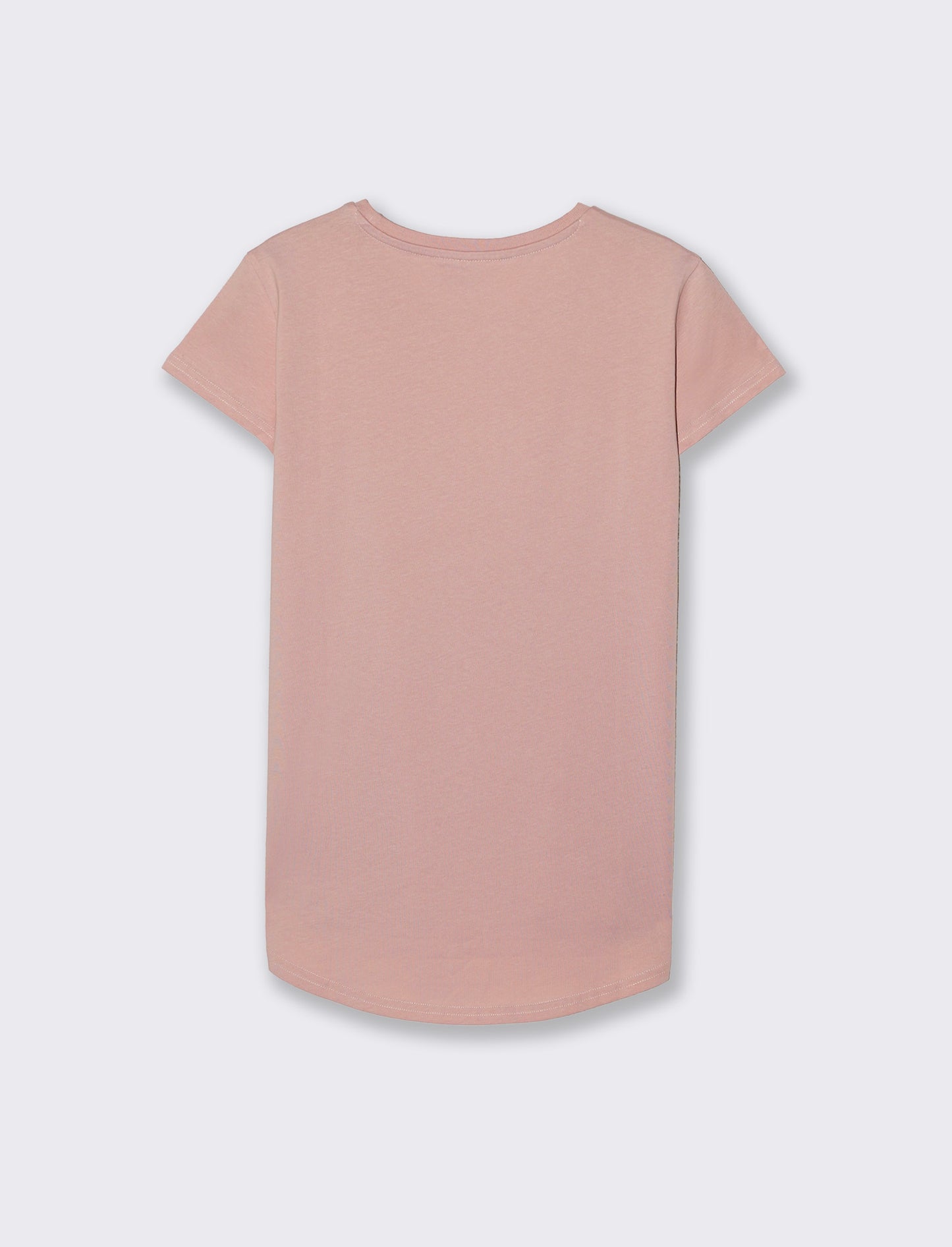 T-Shirt Manica Corta con Stampa - Rosa antico