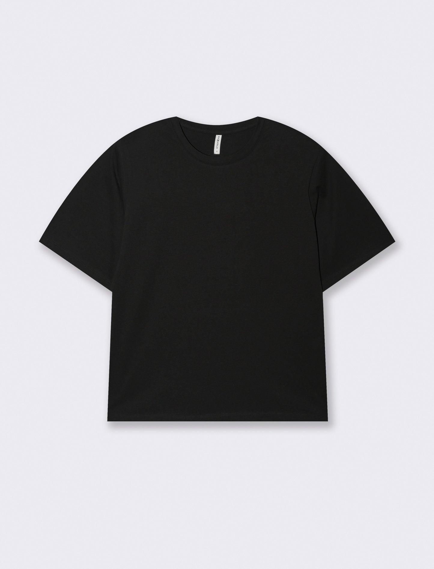 T-Shirt Basica con Spalline - Nero