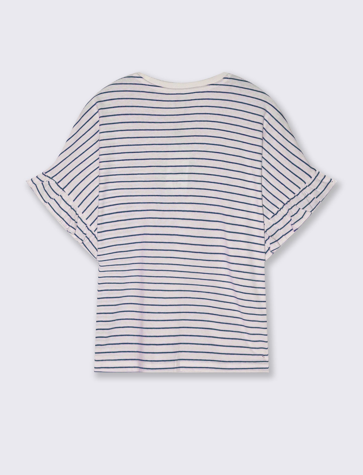 T-Shirt Girocollo Mezza Manica con Ruches - var 1