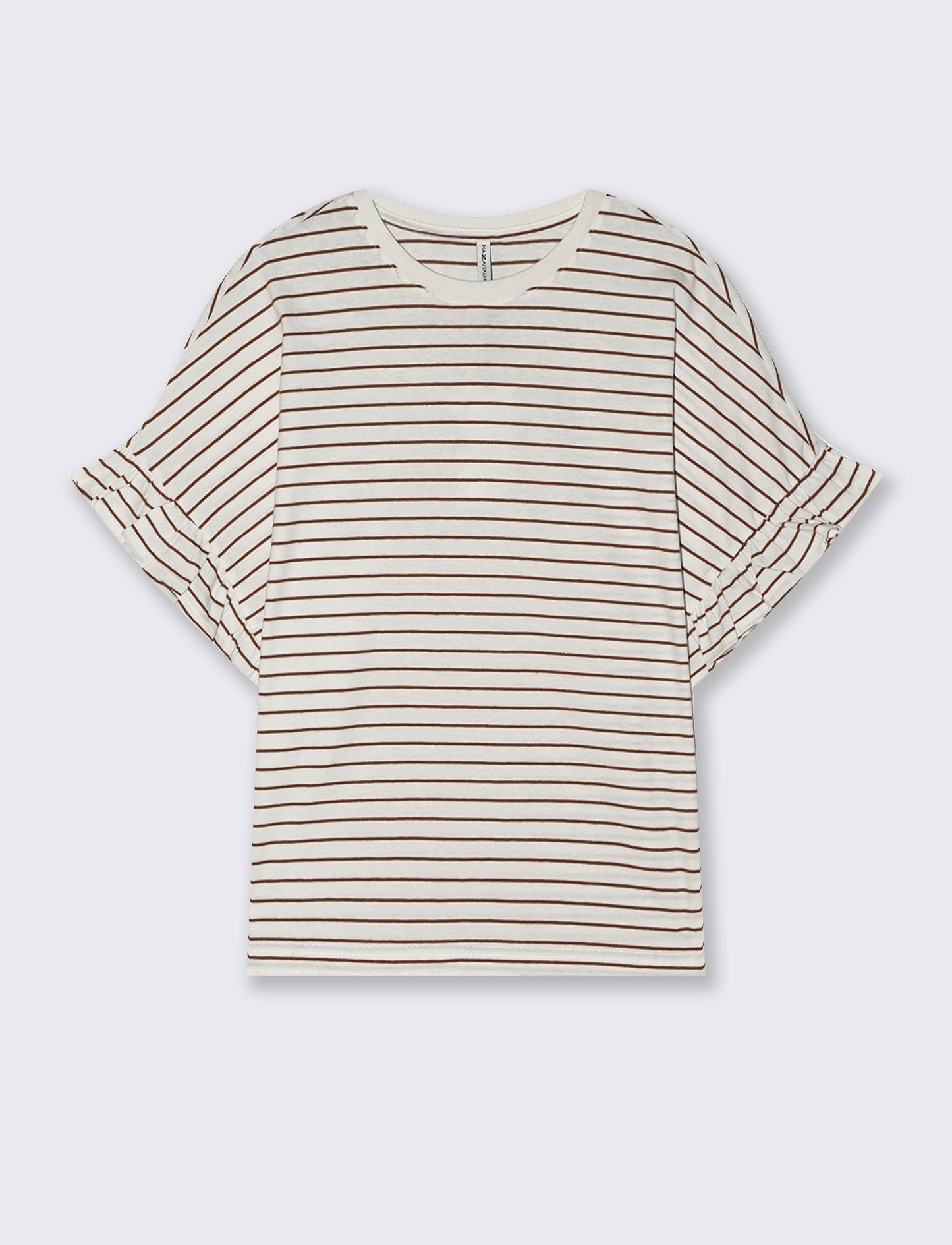 T-Shirt Girocollo Mezza Manica con Ruches - var 2