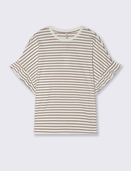 T-Shirt Girocollo Mezza Manica con Ruches - var 2