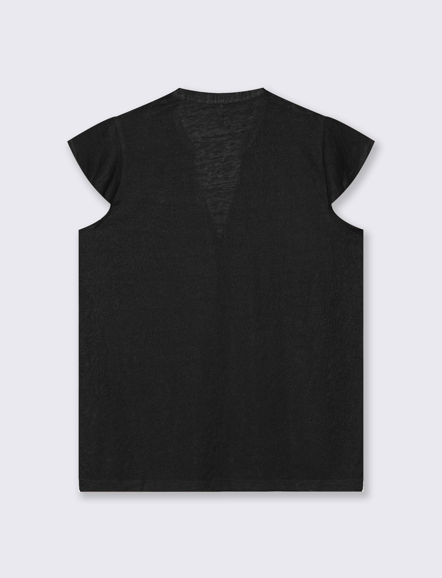 T-Shirt Scollo a V Manica Corto - Nero