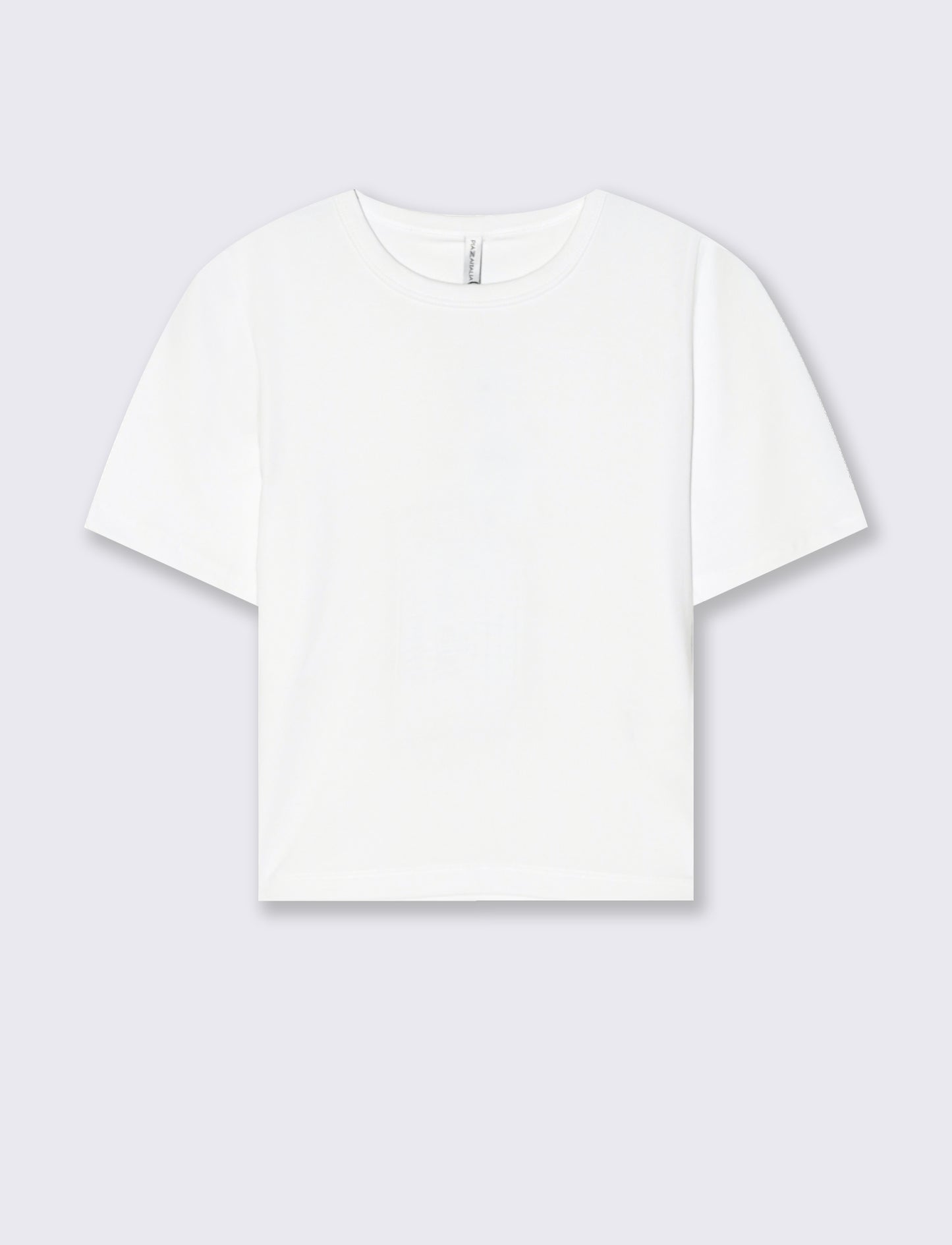 T-Shirt Basica Crop Manica Corta - Bianco