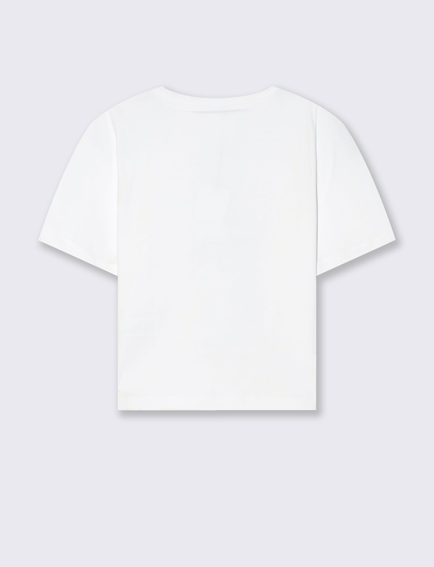T-Shirt Basica Crop Manica Corta - Bianco