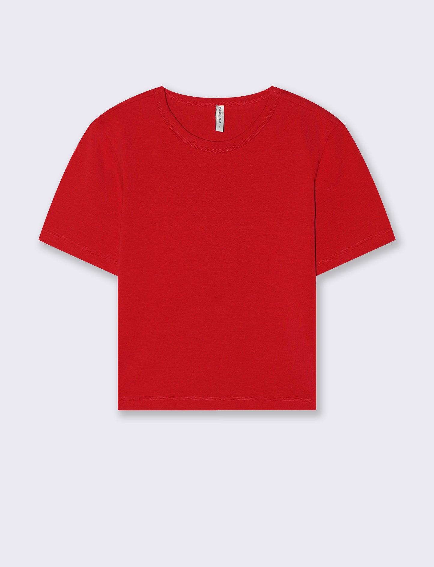 Basic Short Sleeve Crop T-Shirt - Red