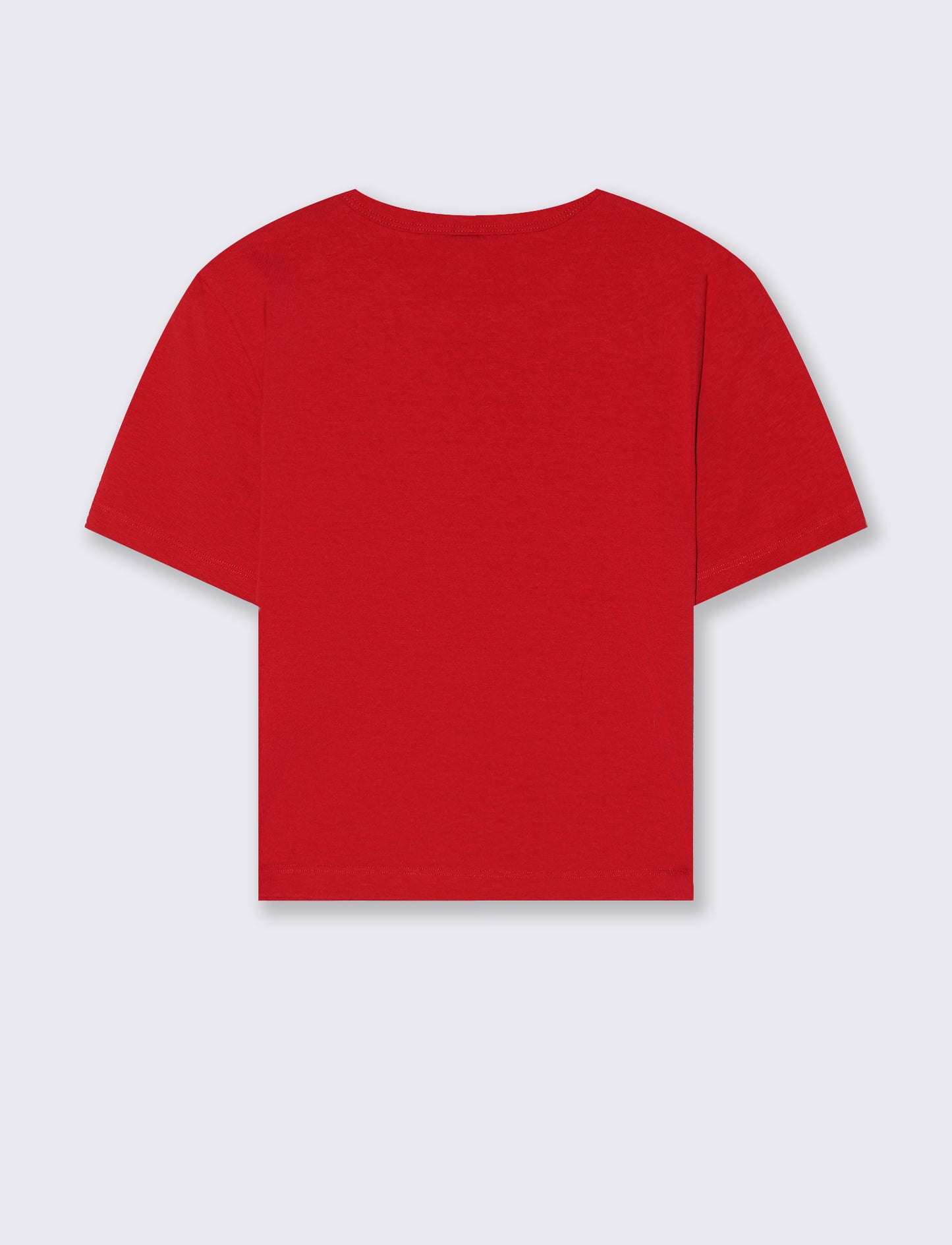 Basic Short Sleeve Crop T-Shirt - Red