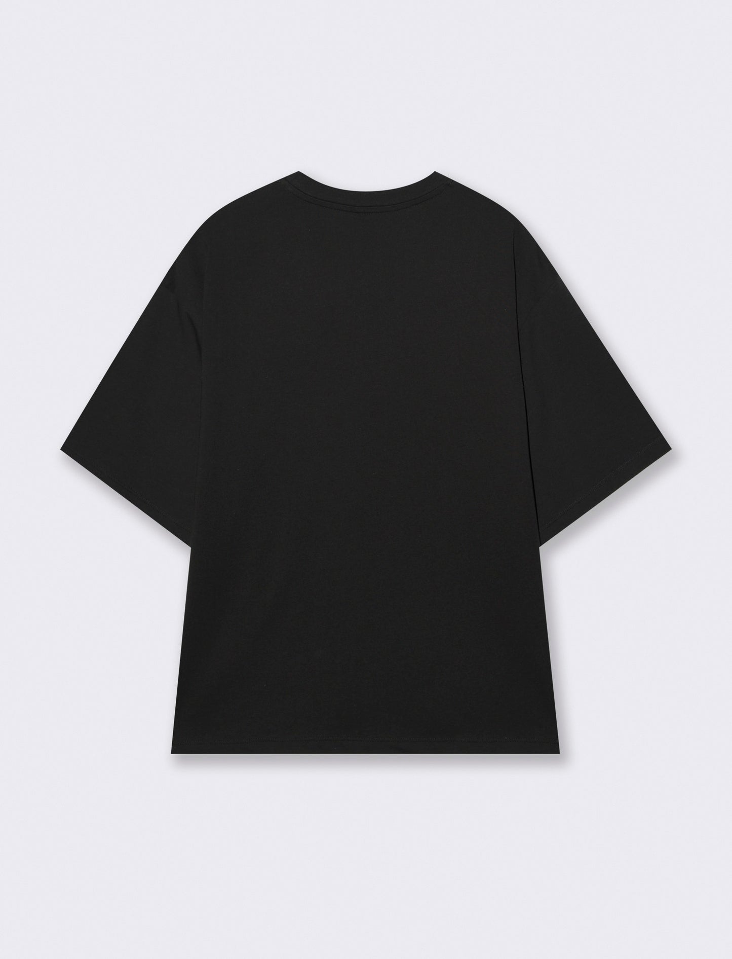 T-Shirt Manica Corta con Strass - Nero