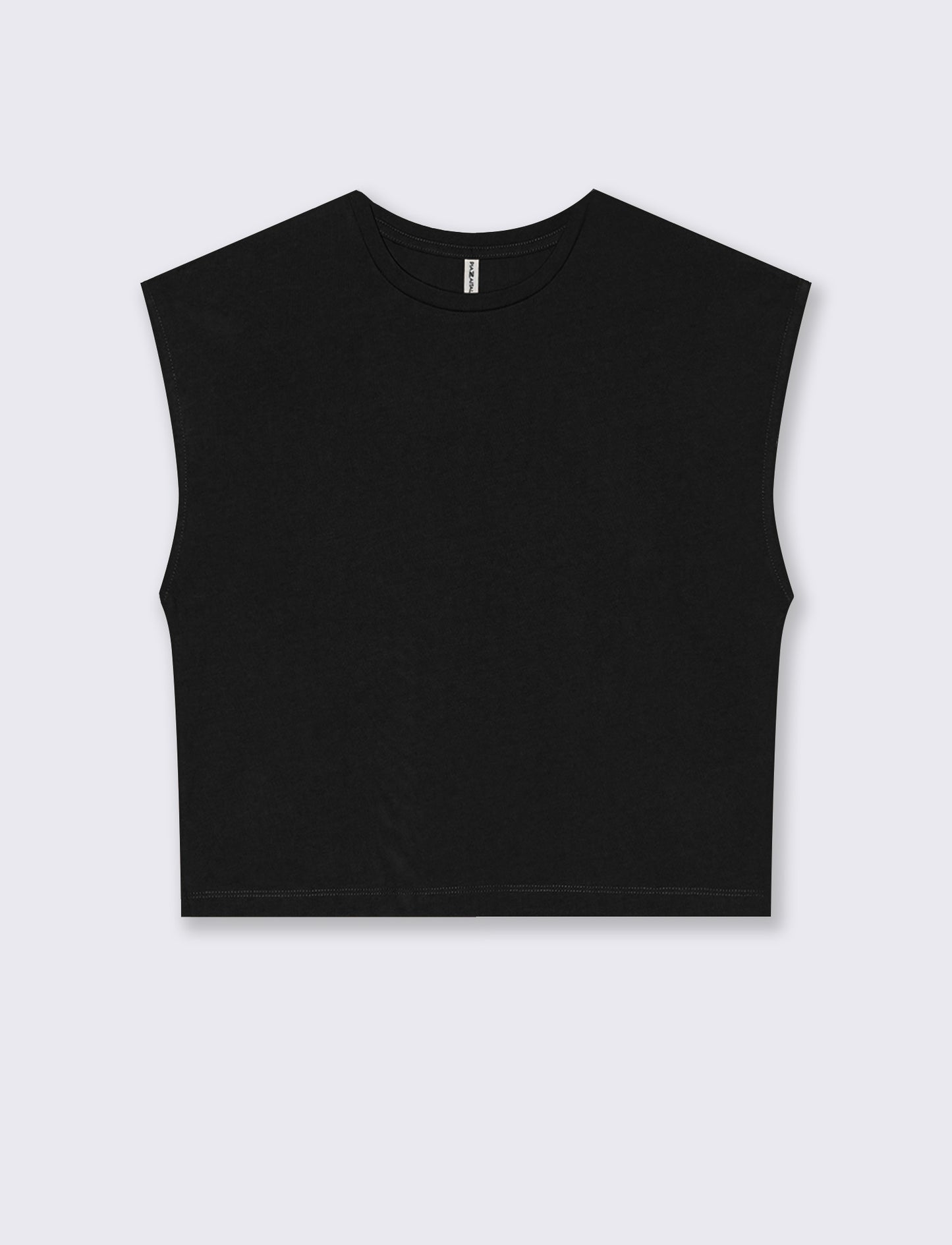 T-Shirt Crop Basica Girocollo - Nero