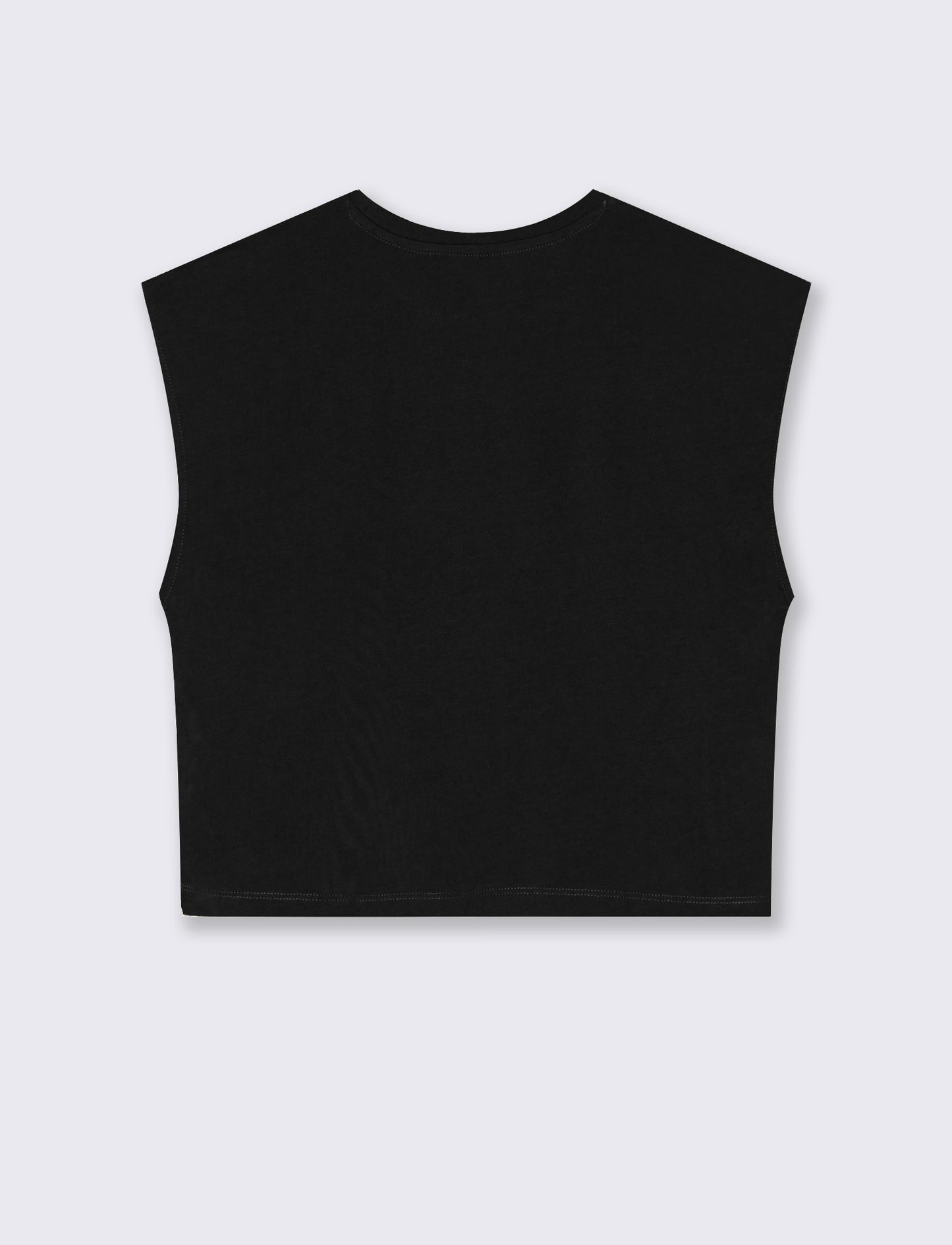 T-Shirt Crop Basica Girocollo - Nero