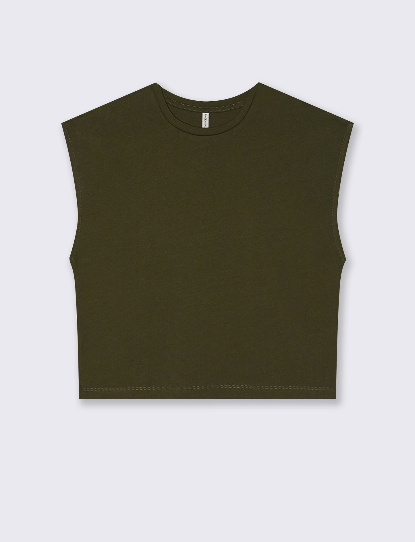 T-Shirt Crop Basica Girocollo - Kaky 1