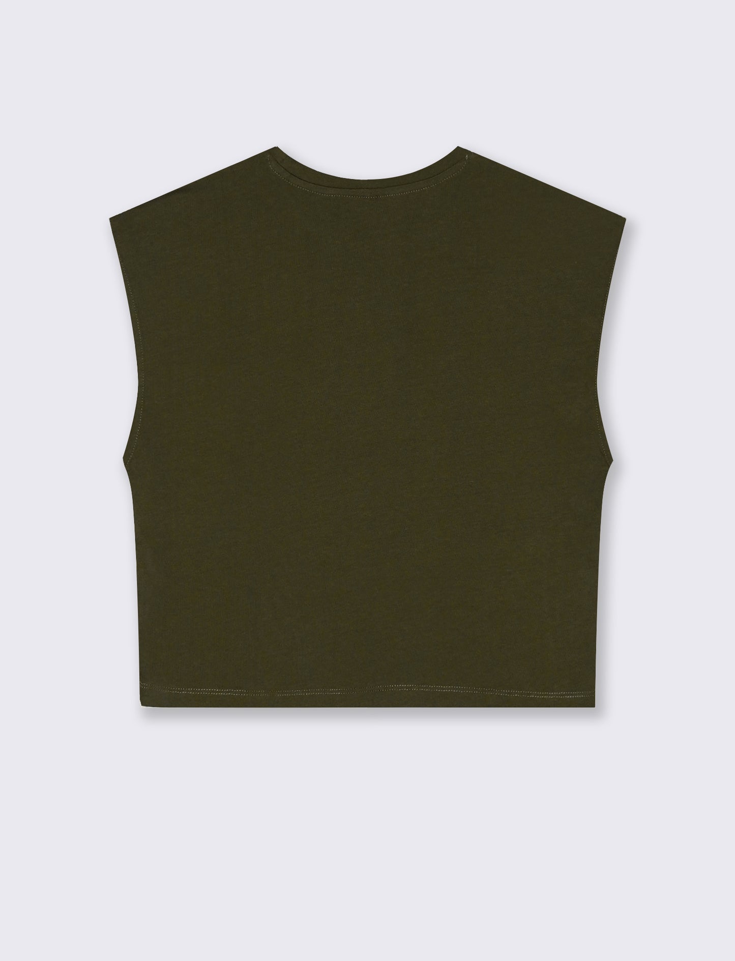 T-Shirt Crop Basica Girocollo - Kaky 1