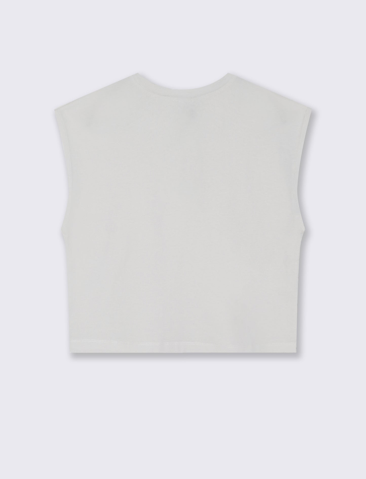 T-Shirt Crop Basica Girocollo - Bianco