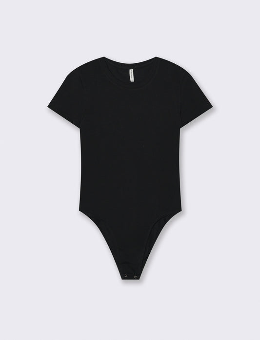 Body Manica Corta Girocollo Basico - Nero