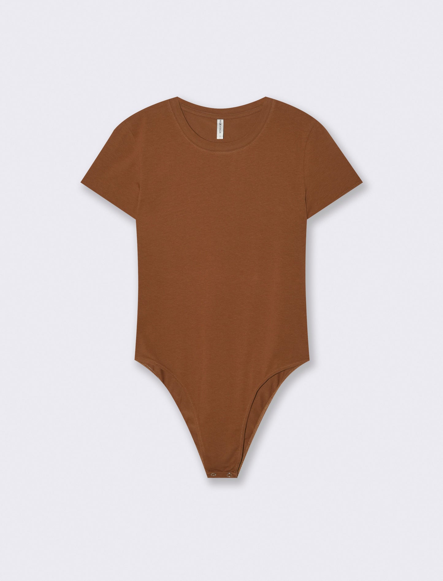 Body Manica Corta Girocollo Basico - Marrone tabacco