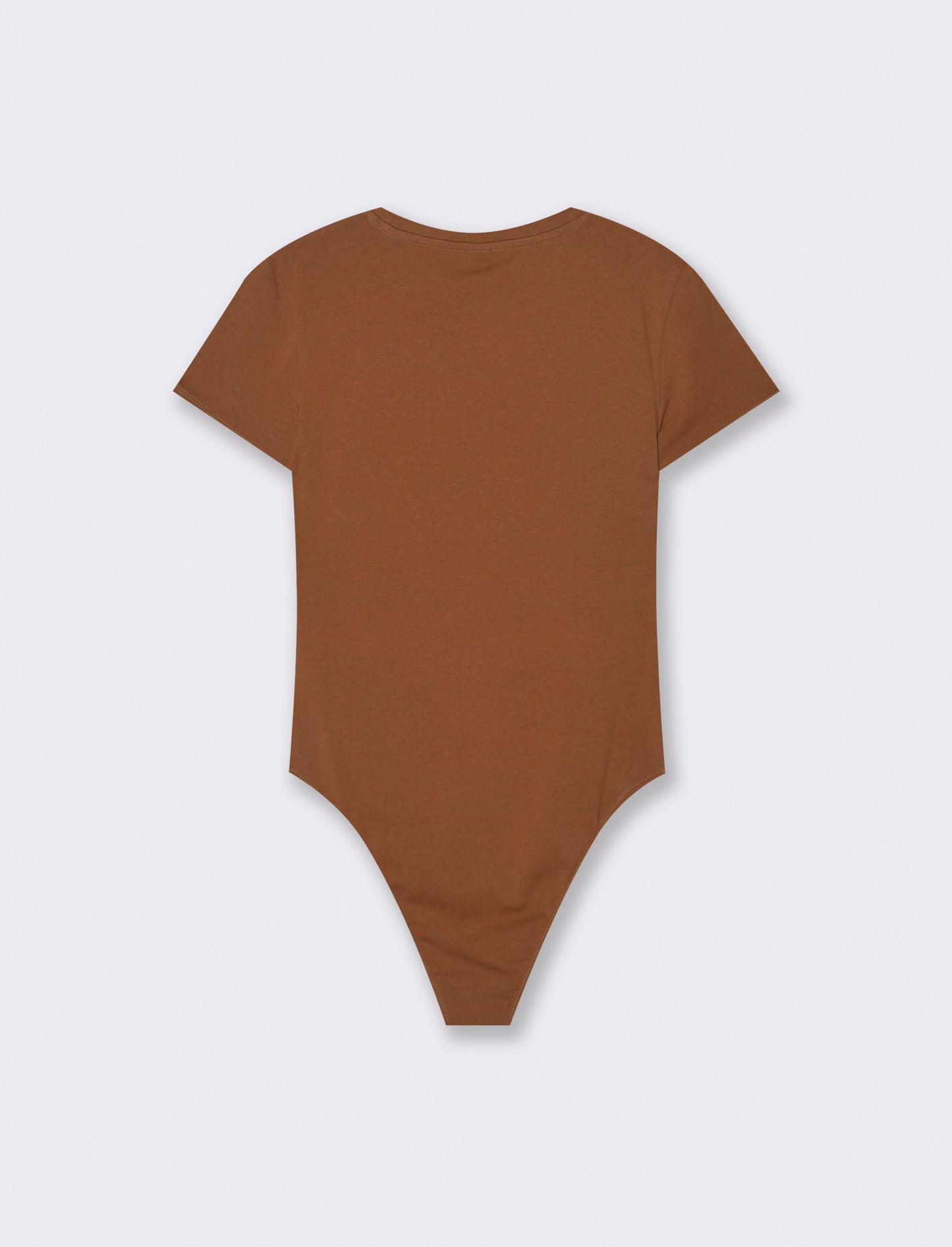 Body Manica Corta Girocollo Basico - Marrone tabacco