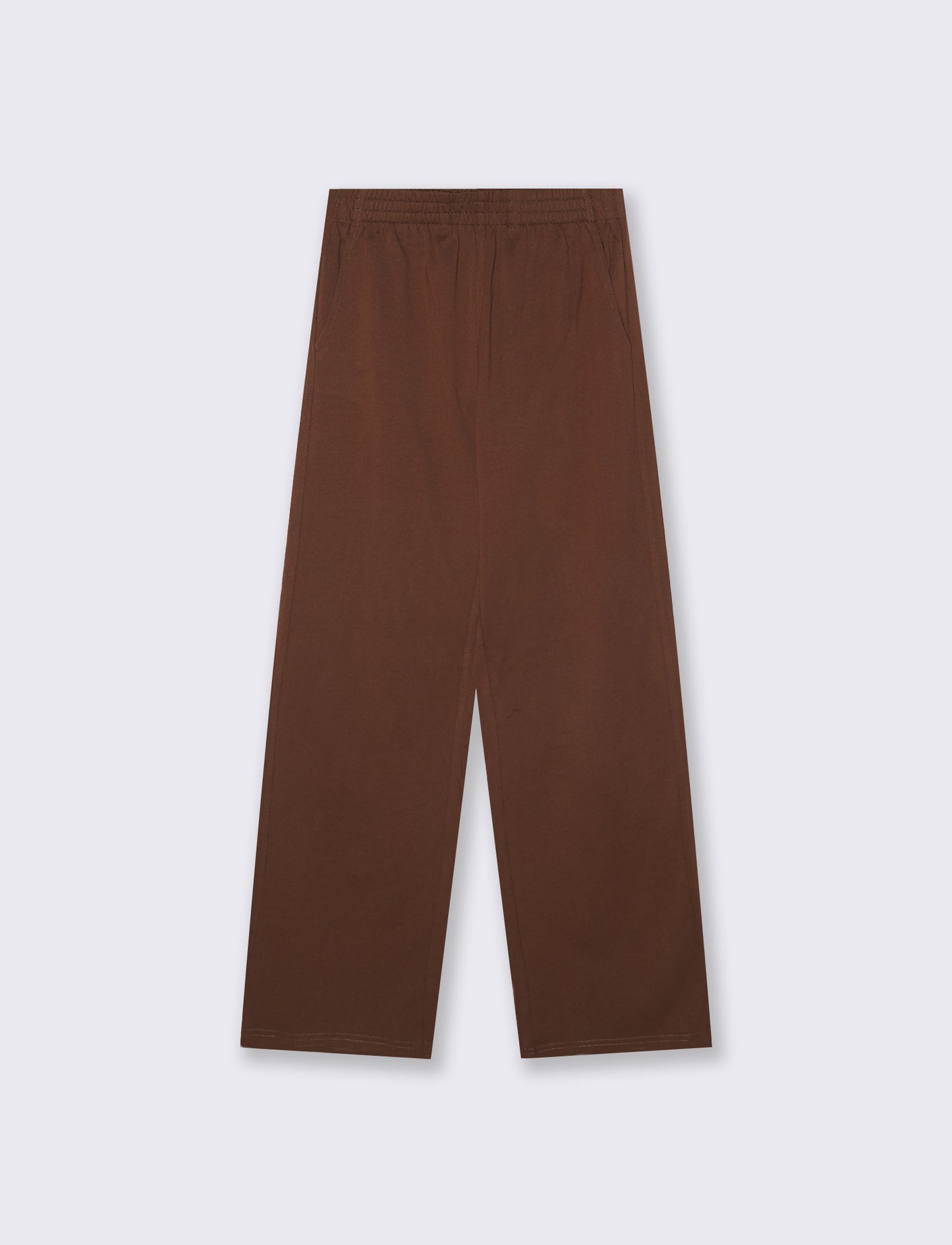 Jogger Basico con Elastico e Tasche - Marrone cioccolato