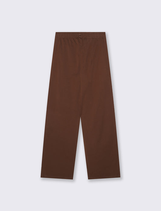 Jogger Basico con Elastico e Tasche - Marrone cioccolato
