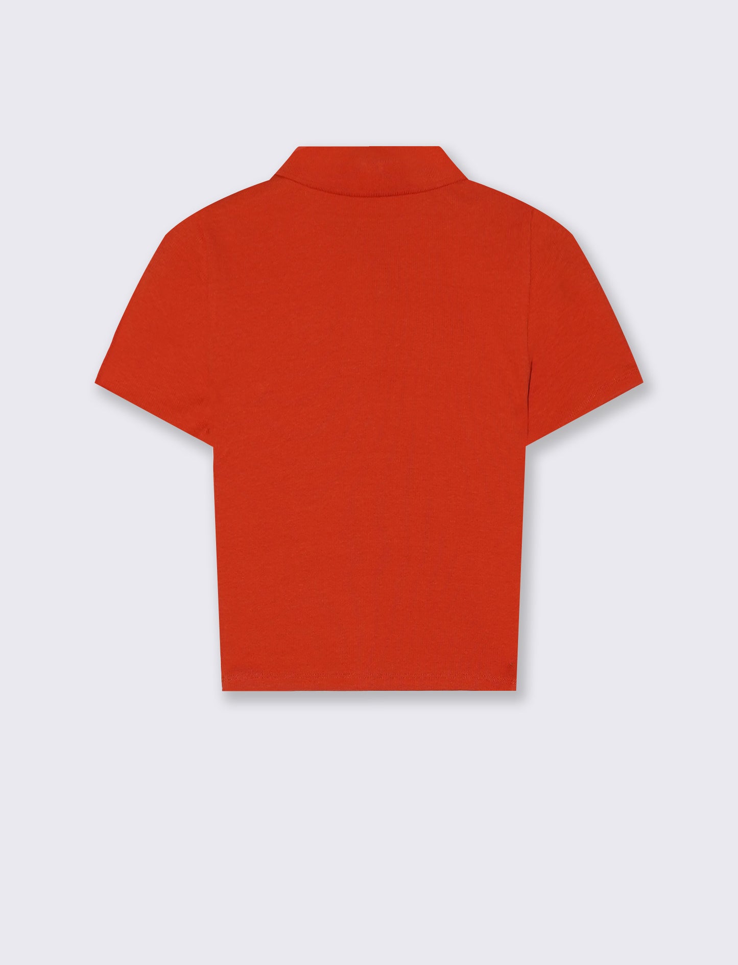 Polo a Coste Crop Mezza Manica - Arancio