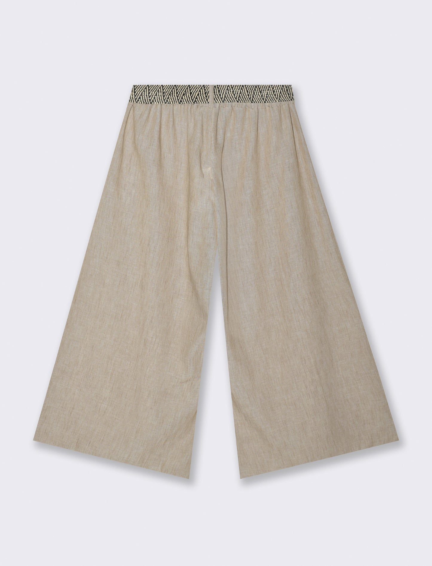 Pantalone largo con cintura - Beige