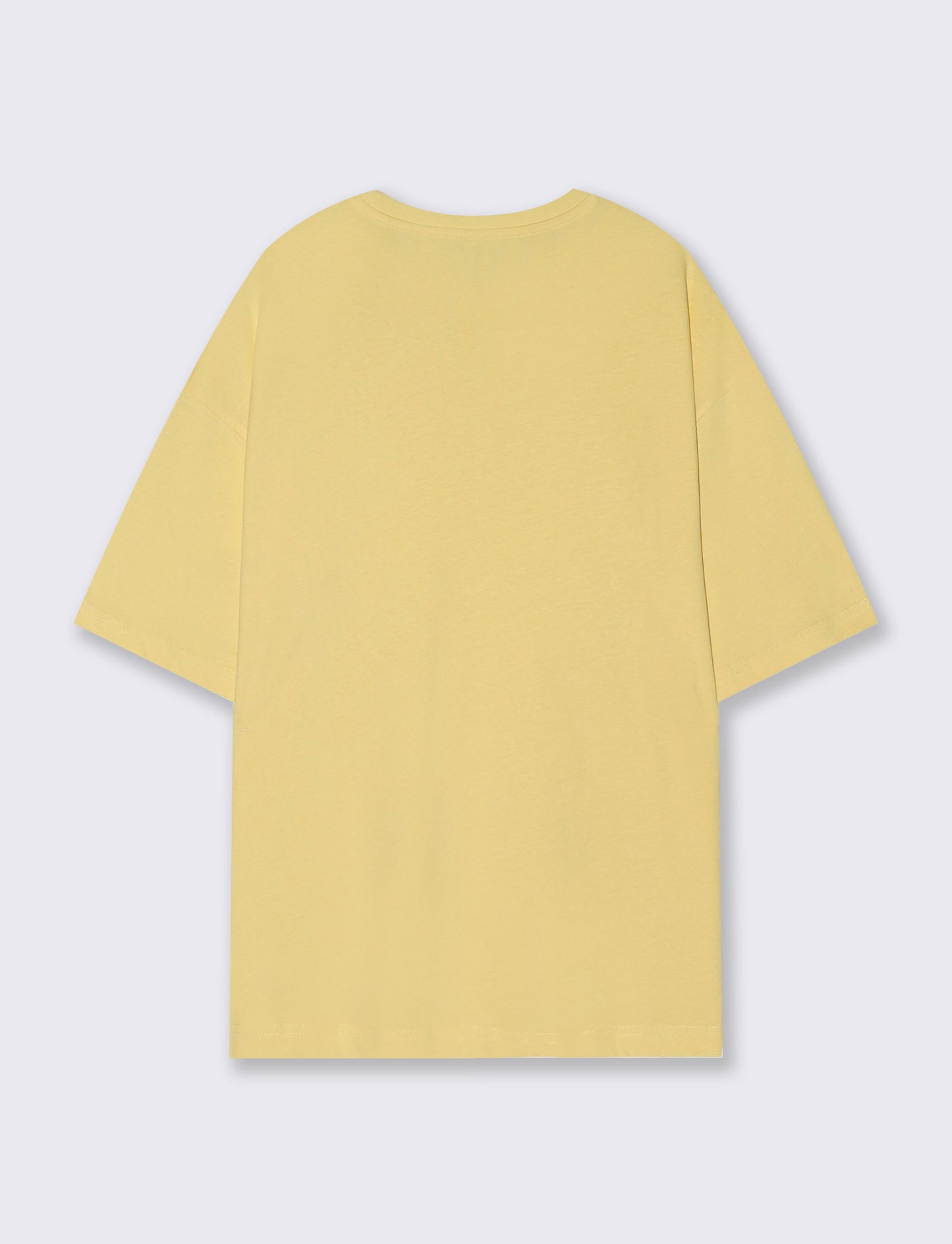 T-Shirt Basic in Cotone Manica Corta - Giallo pastello